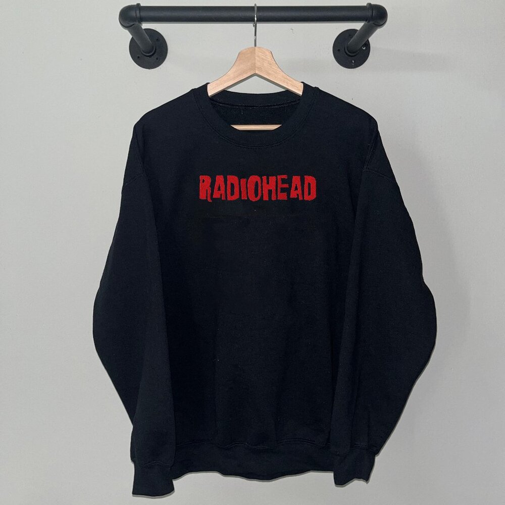 Black Red Radiohead Avant Garde Alt Rock 90s Amnesiac Crewneck Sweatshirt